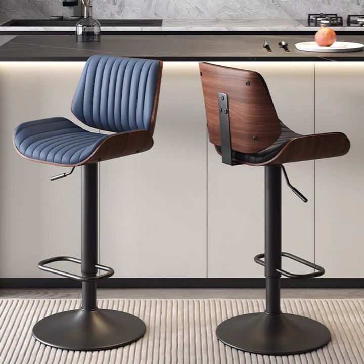 KIADEN Modern Leather Swivel Bar Stool