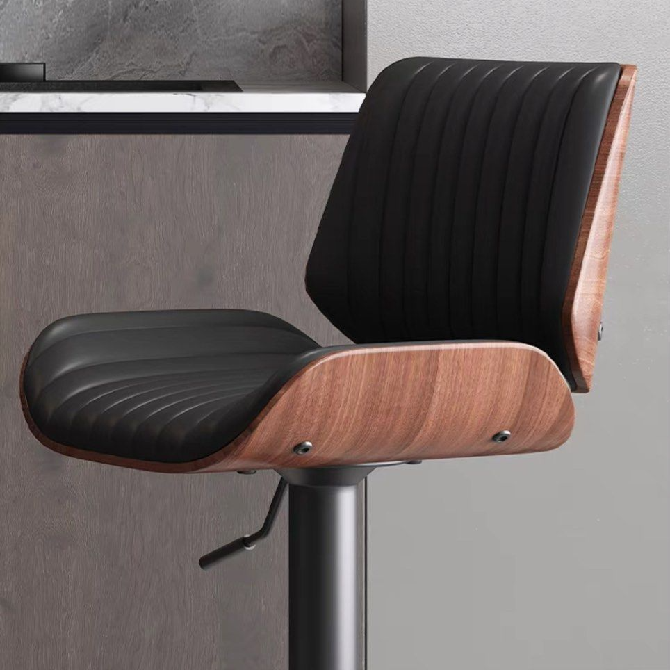 KIADEN Modern Leather Swivel Bar Stool