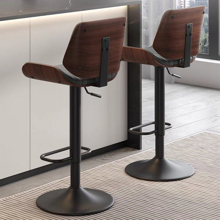 KIADEN Modern Leather Swivel Bar Stool