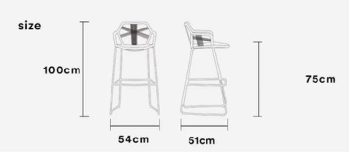 DALMER Plastic Rattan Bar Stool (set of 2)