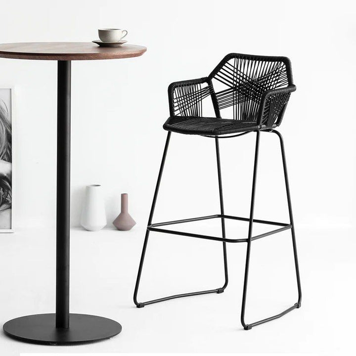 DALMER Plastic Rattan Bar Stool (set of 2)