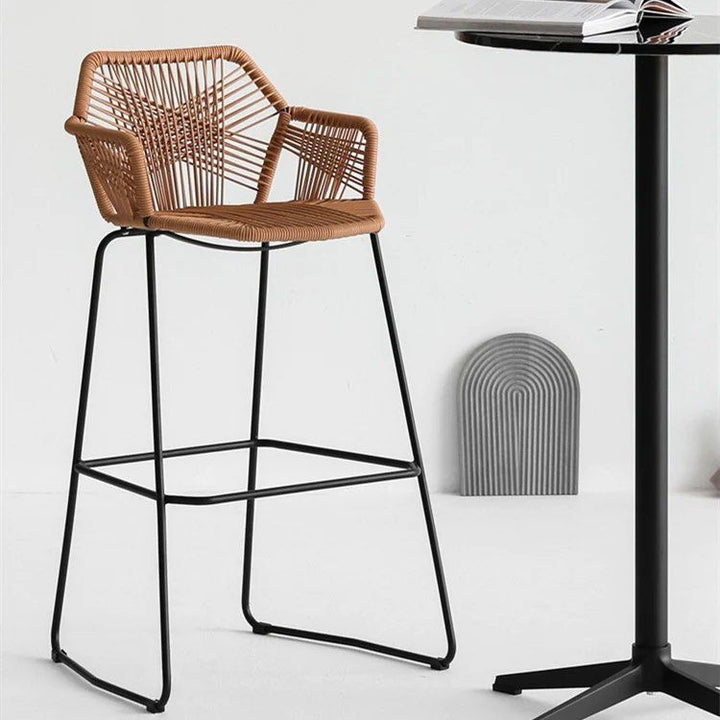 DALMER Plastic Rattan Bar Stool (set of 2)