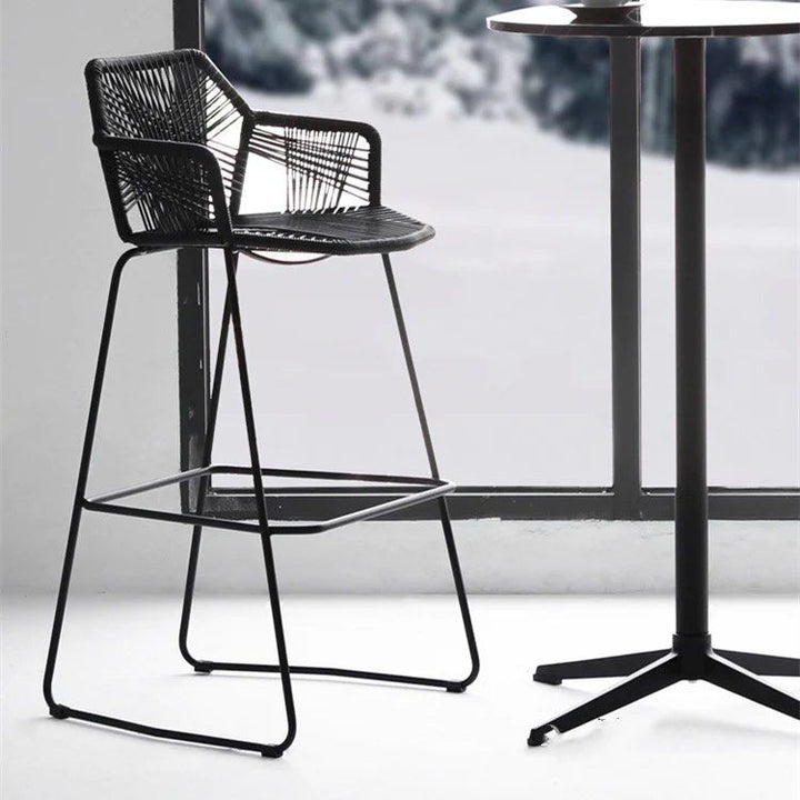DALMER Plastic Rattan Bar Stool (set of 2)
