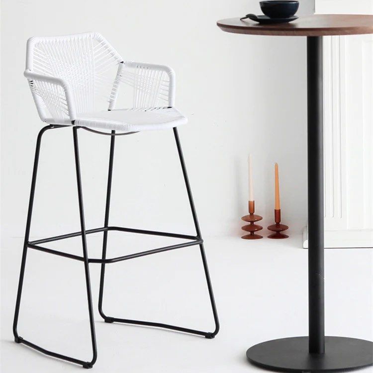 DALMER Plastic Rattan Bar Stool (set of 2)