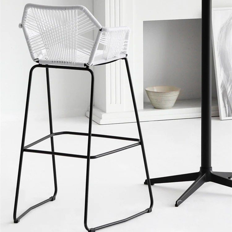 DALMER Plastic Rattan Bar Stool (set of 2)