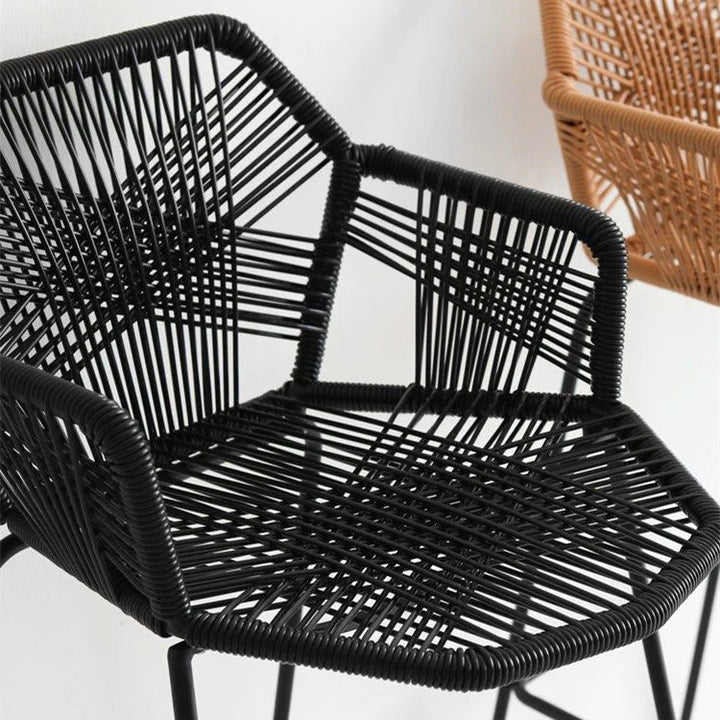 DALMER Plastic Rattan Bar Stool (set of 2)