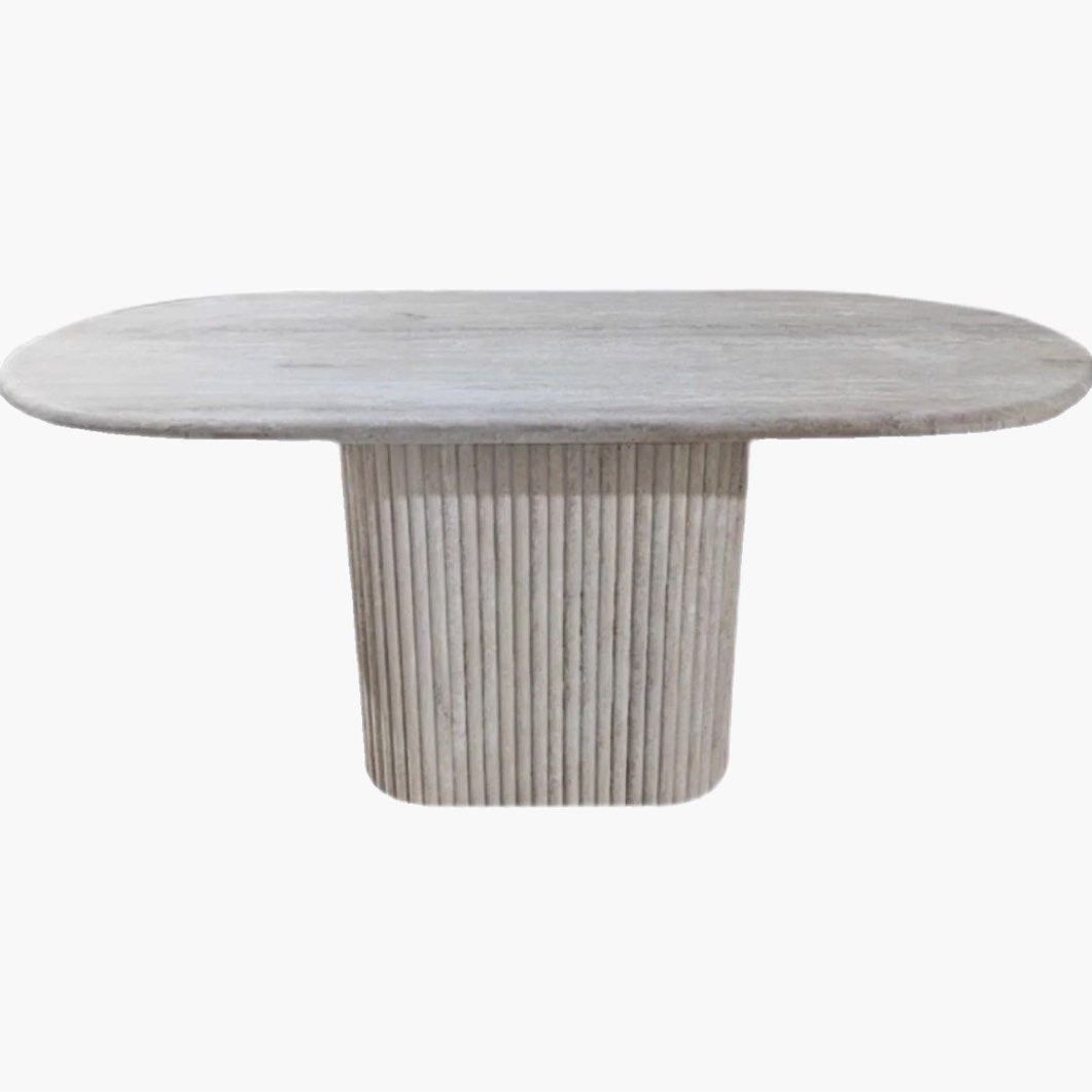 ALASTAIR Modern Travertine Dining Table