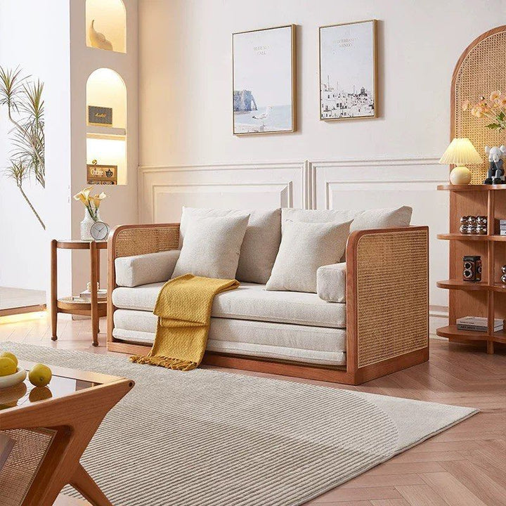 NIRAYA Japandi Rattan Sofa Bed
