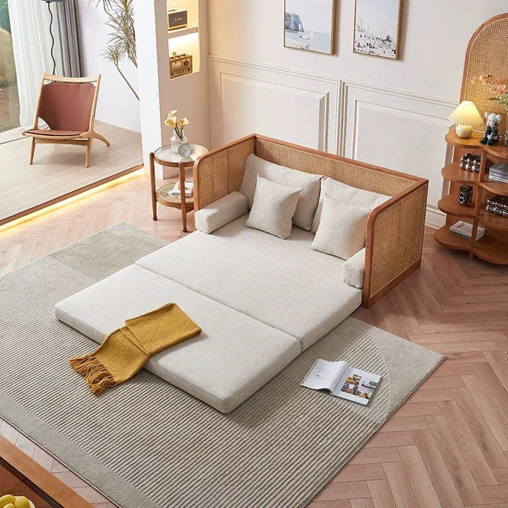 NIRAYA Japandi Rattan Sofa Bed