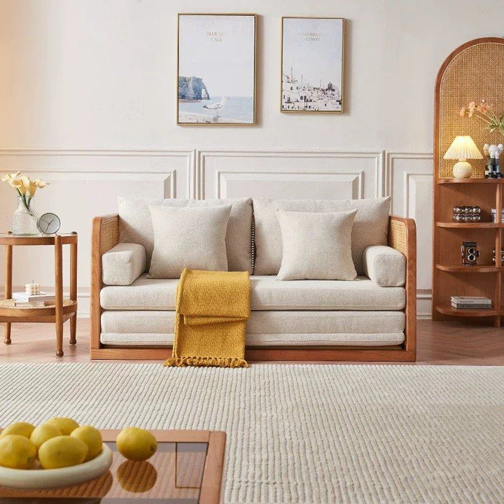 NIRAYA Japandi Rattan Sofa Bed