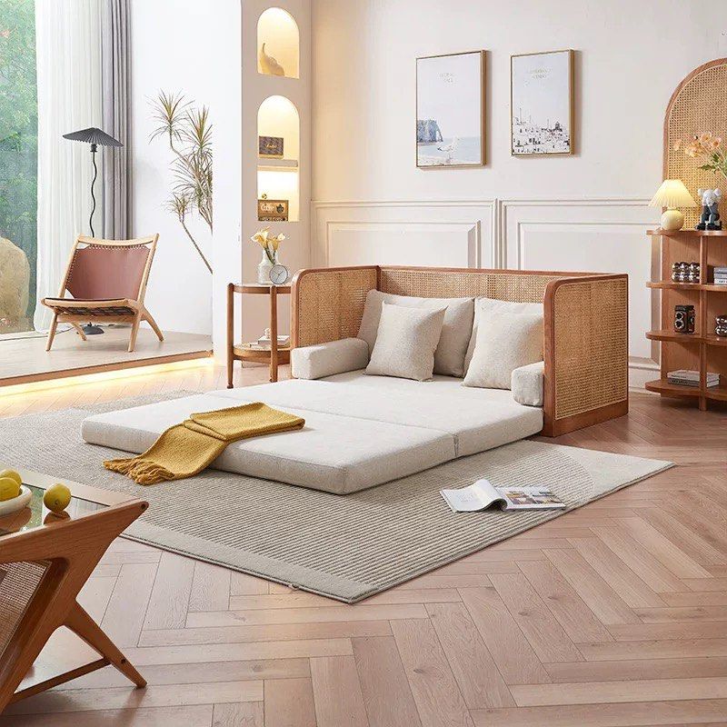 NIRAYA Japandi Rattan Sofa Bed