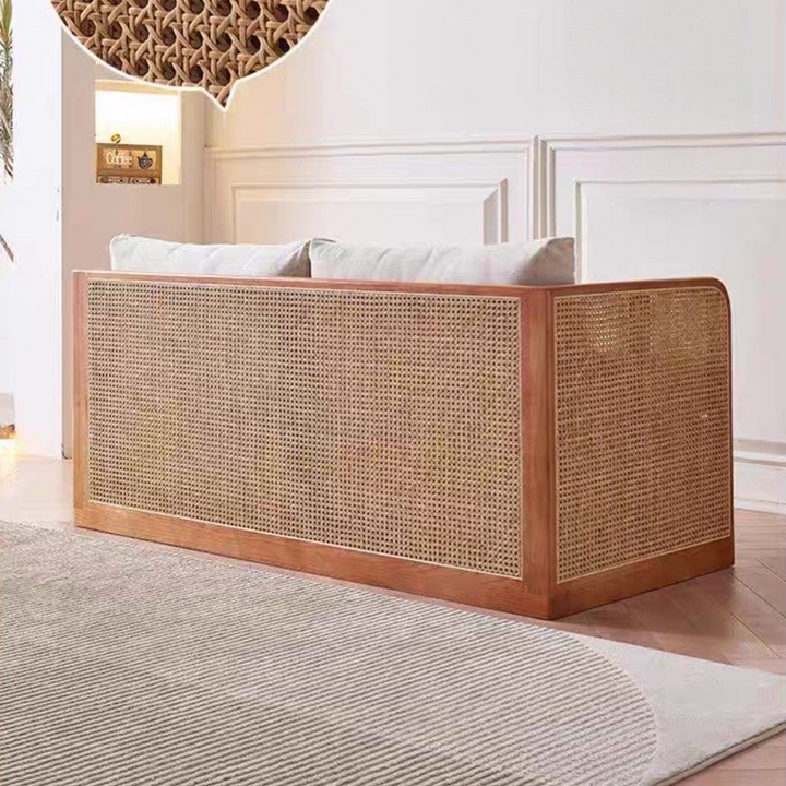 NIRAYA Japandi Rattan Sofa Bed