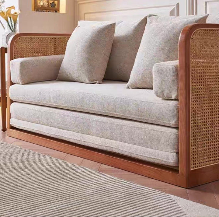 NIRAYA Japandi Rattan Sofa Bed