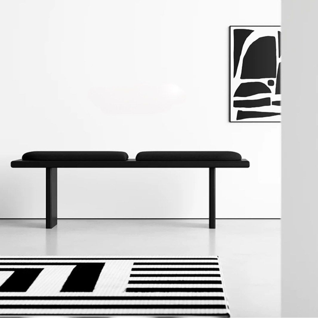 RIKU Modern Solid Wood Leather Bench