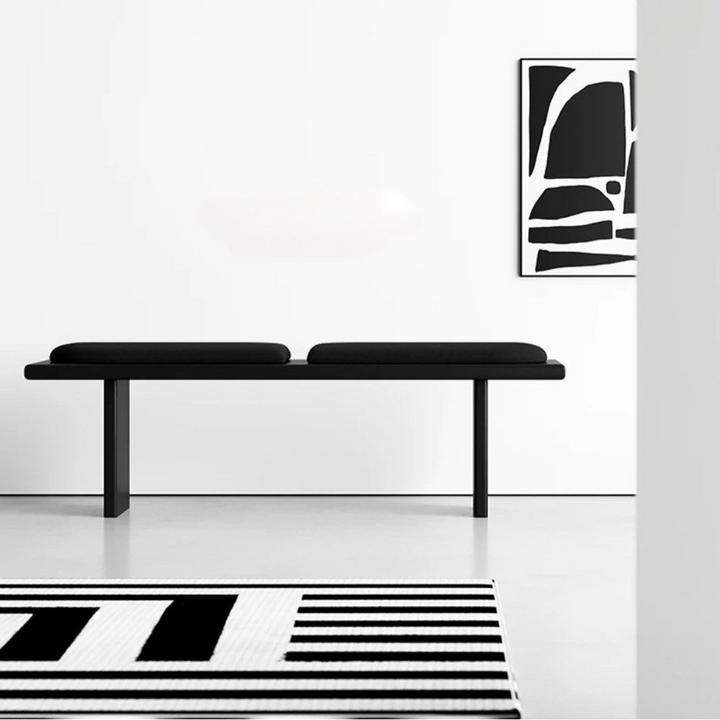 RIKU Modern Solid Wood Leather Bench