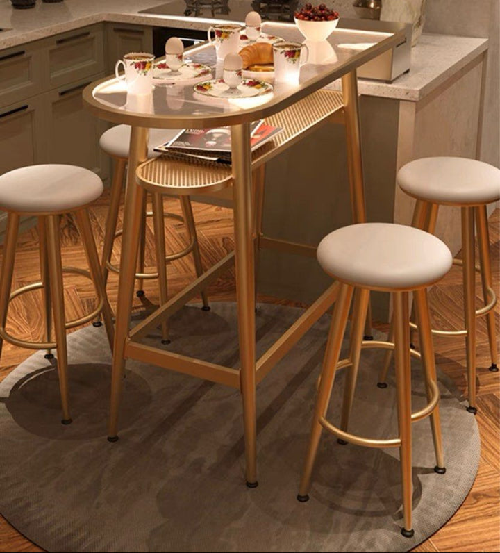 MILLIE Modern Bar Table & Stools With Lights