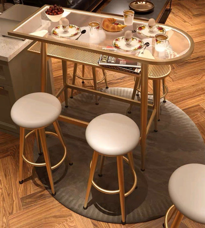 MILLIE Modern Bar Table & Stools With Lights