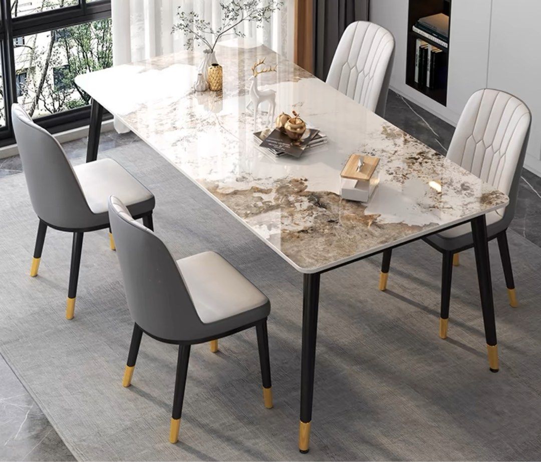THESSALY Modern Sintered Stone Dining Table Set – Radical Homes