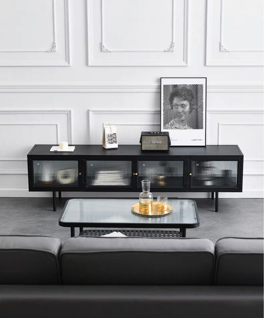 VIZLA Modern Glass TV Console