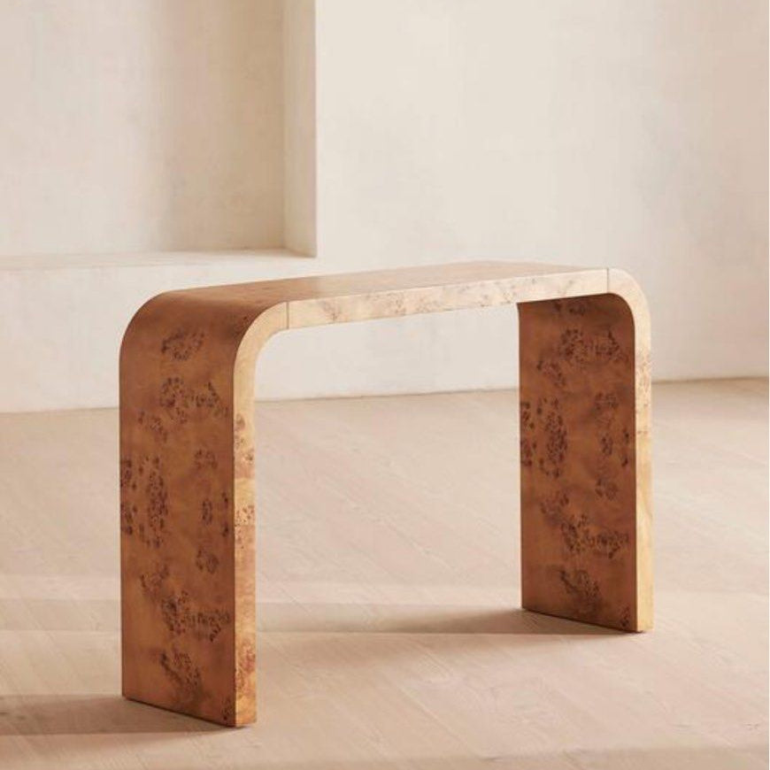 YOEL Contemporary Mappa Burl Console Table