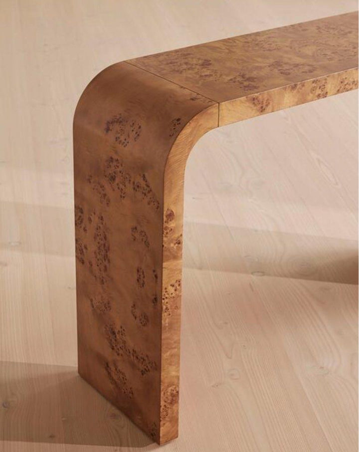 YOEL Contemporary Mappa Burl Console Table