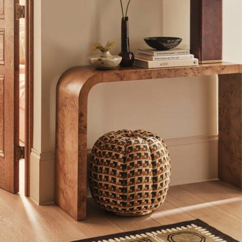 YOEL Contemporary Mappa Burl Console Table