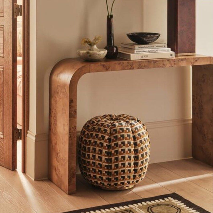 YOEL Contemporary Mappa Burl Console Table