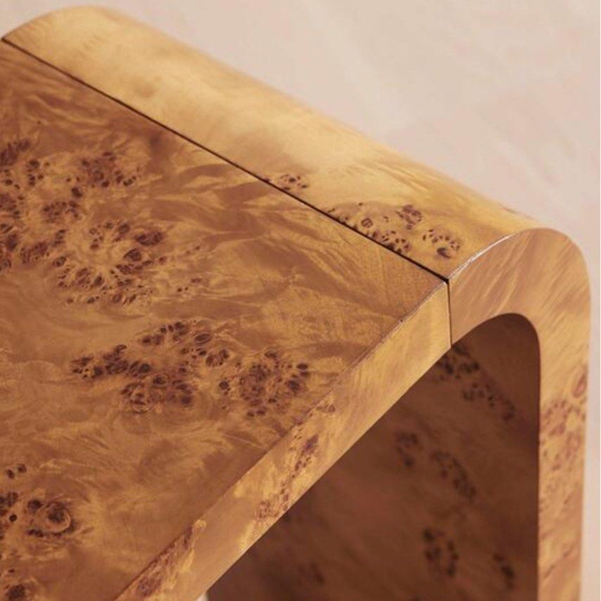 YOEL Contemporary Mappa Burl Console Table