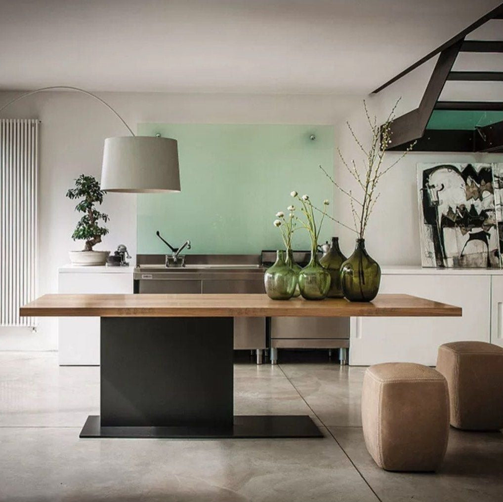 LINARES Industrial Solid Wood Dining Table