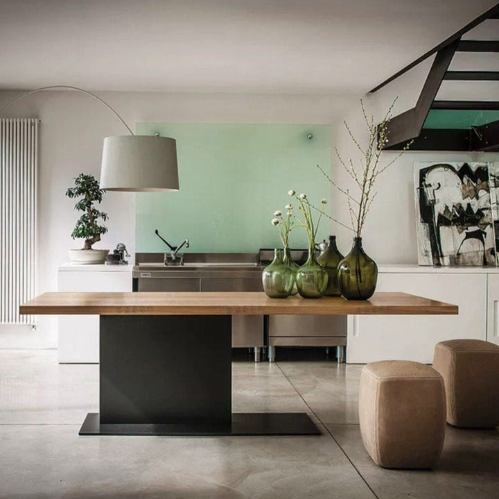 LINARES Industrial Solid Wood Dining Table