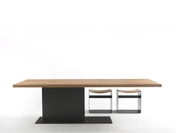 LINARES Industrial Solid Wood Dining Table