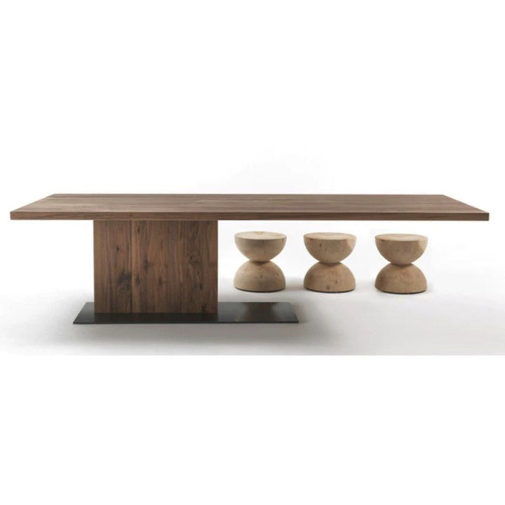 LINARES Industrial Solid Wood Dining Table