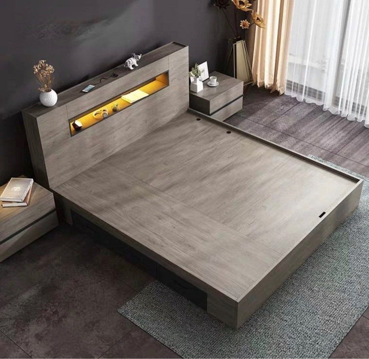 DETON Rustic Multimedia Bedframe