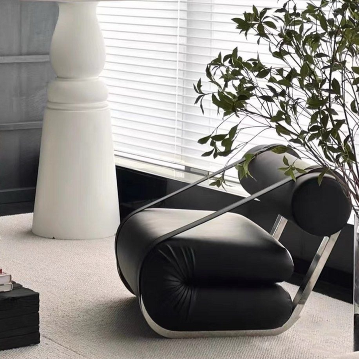 INGRID Modern Leather Lounge Chair