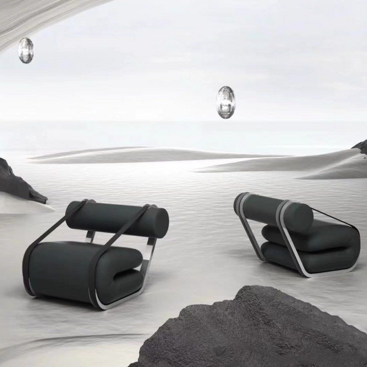 INGRID Modern Leather Lounge Chair