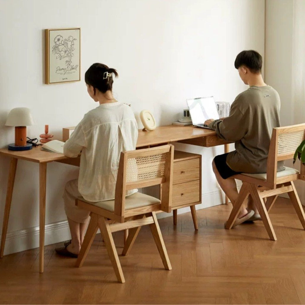 PIERRE Japandi Solid Wood Study Desk