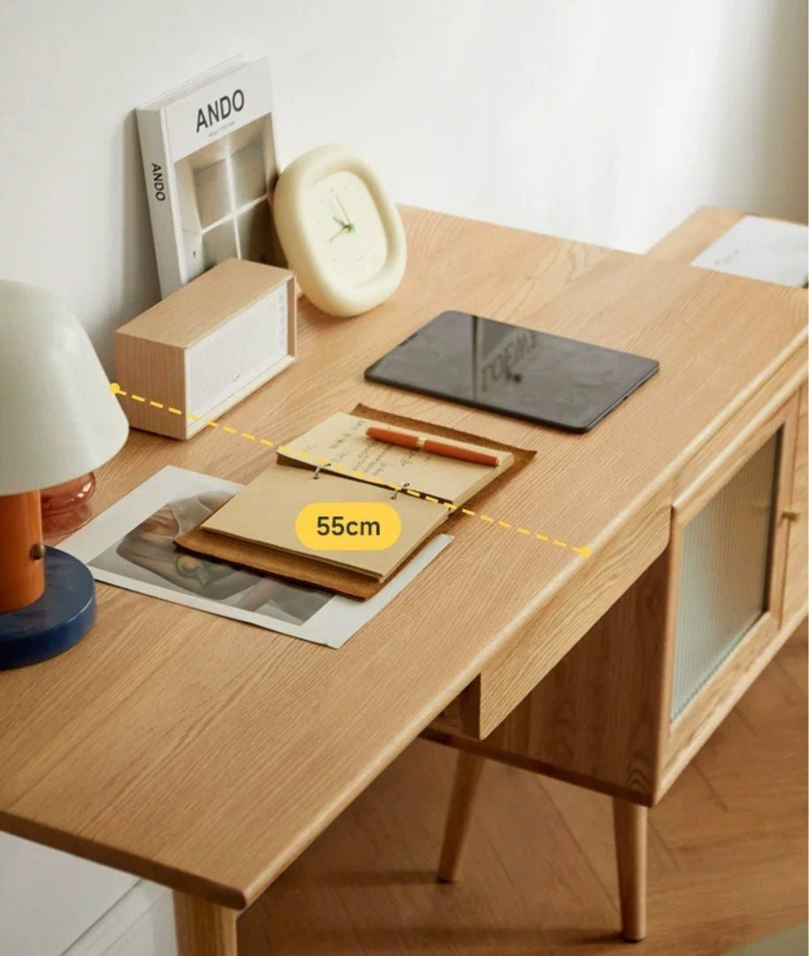 PIERRE Japandi Solid Wood Study Desk