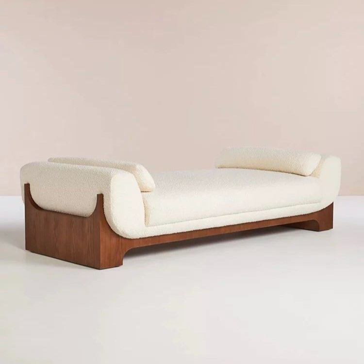 AJION Modern Solid Wood Bench