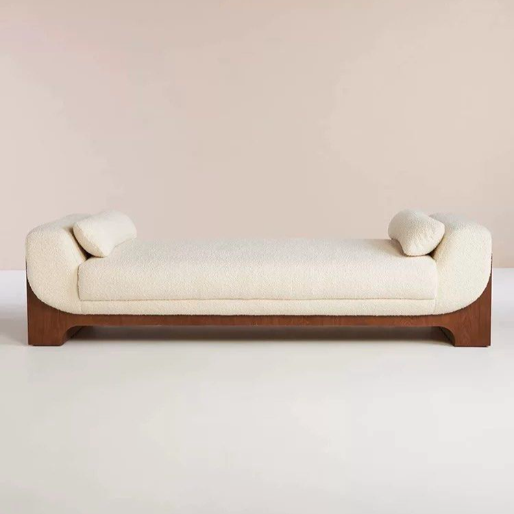 AJION Modern Solid Wood Bench