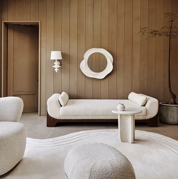 AJION Modern Solid Wood Bench