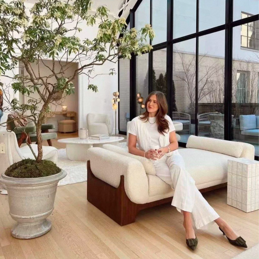 AJION Modern Solid Wood Bench