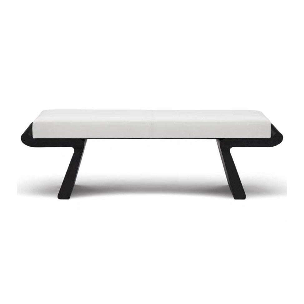 JANUS Modern Solid Wood Boucle Bench
