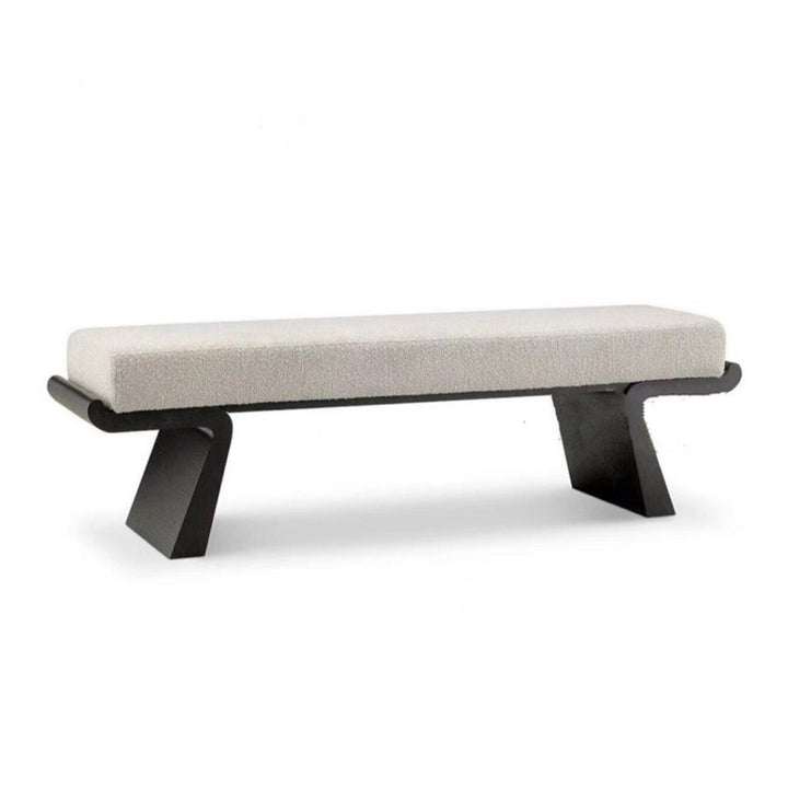 JANUS Modern Solid Wood Boucle Bench