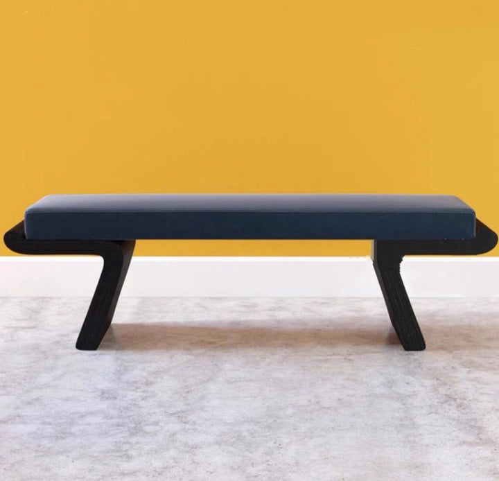JANUS Modern Solid Wood Boucle Bench
