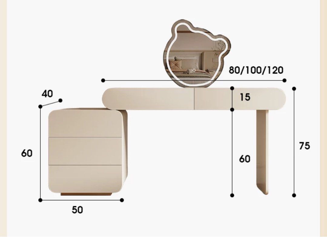 DIVORE Modern Vanity Table