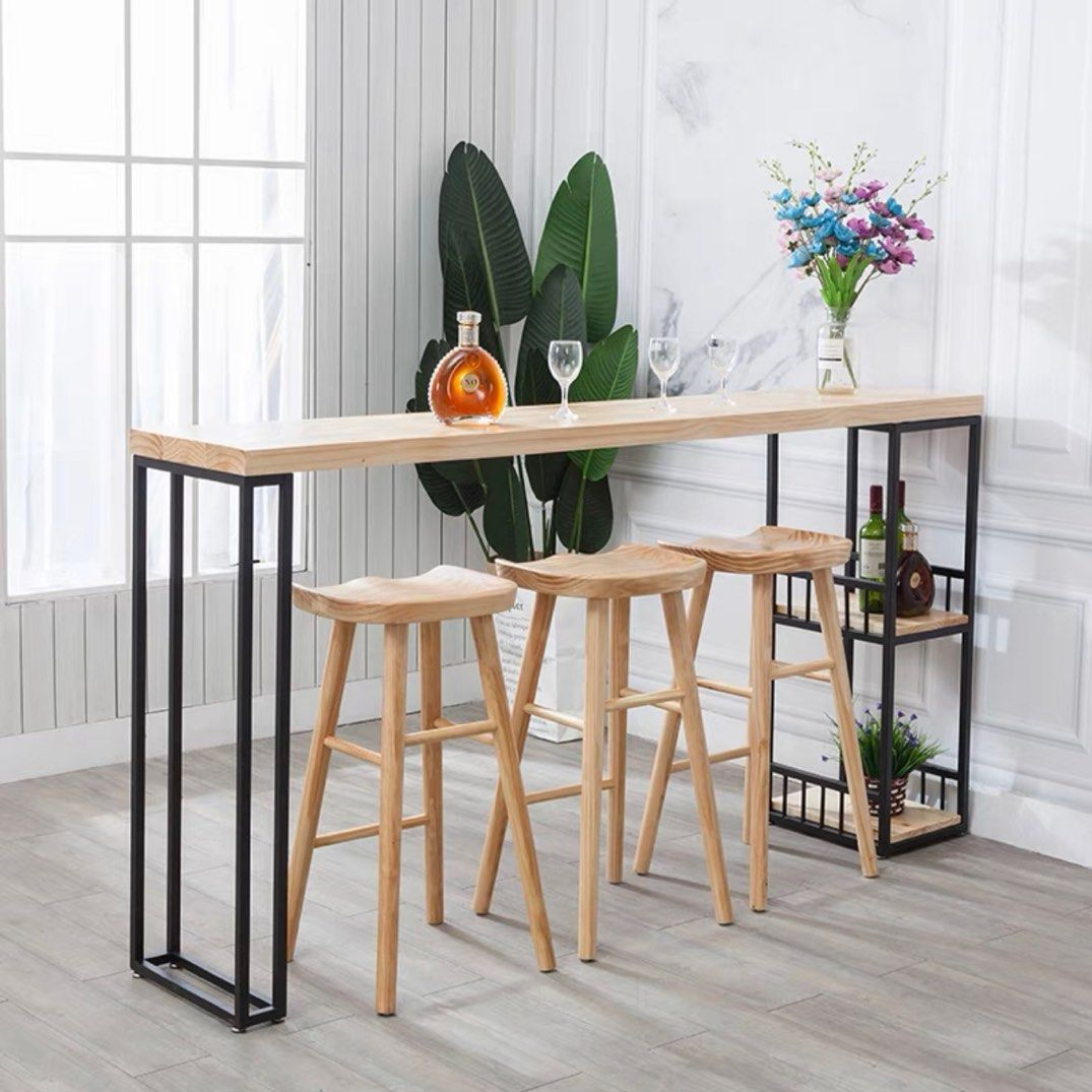 VELOS Industrial Solid Wood Bar Table & Stools