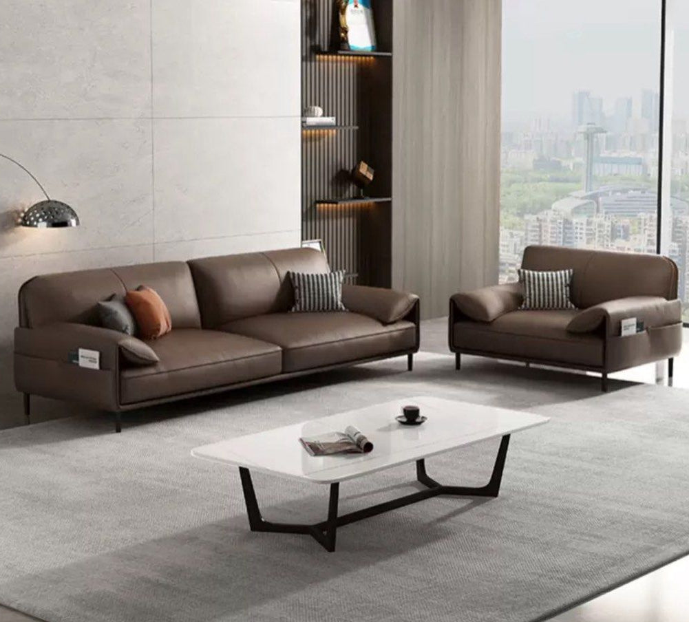 VELORA Modern Genuine Leather Sofa