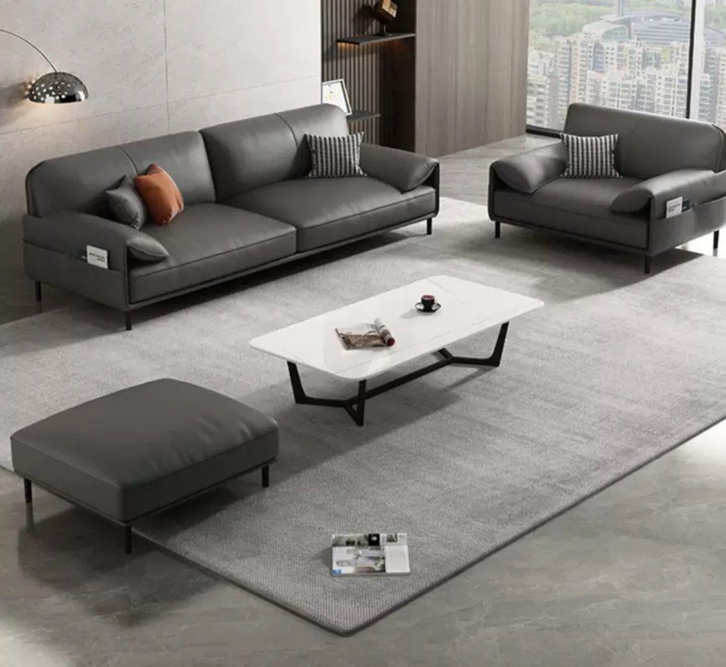 VELORA Modern Genuine Leather Sofa