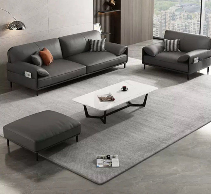 VELORA Modern Genuine Leather Sofa