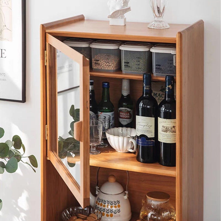 MOVIUS Rustic Rattan Display Cabinet